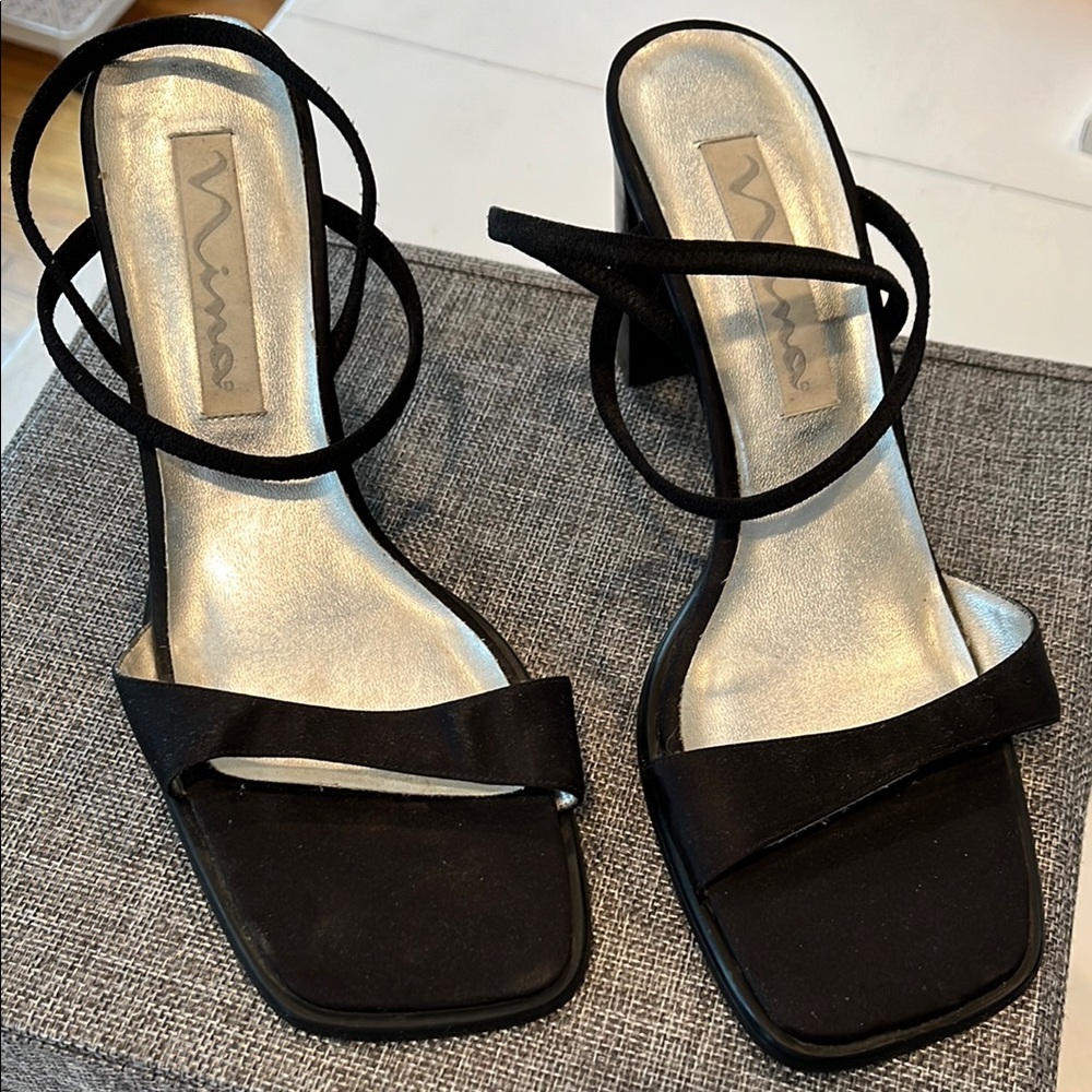 Black Strappy Women's Heels